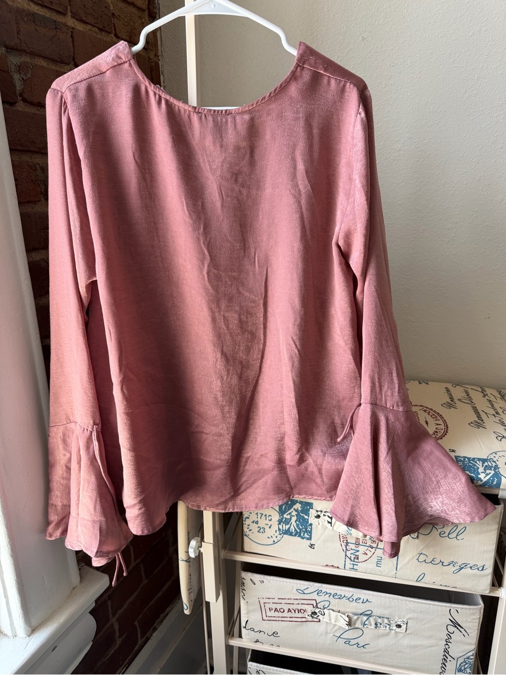 Pink Tiered Button-Front Blouse - Picture 2 of 5